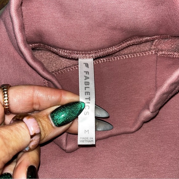 FABLETICS Zaylee Funnel Neck Tunic Sweatshirt Dusty Pink Medium Cozy Soft Casual - Picture 3 of 9